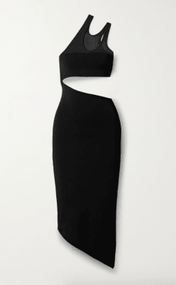 Mugler Midi-jurk met uitsnijding en uitsnijding met één schouder