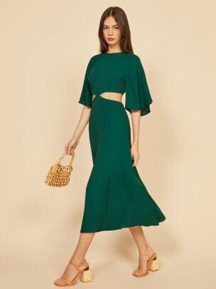 reformation-benny-kjole-grøn