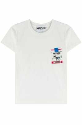 MOSCHINO RUNWAY CAPSULE COLLECTION FW16 via STYLEBOP.com - Camiseta de algodón con bolsillo estampado en el pecho.jpg