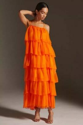 Payal Jain Tiered Tulle Maxi-kjole, $248