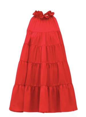 فستان أحمر متدرج من رود المباريات Fashion