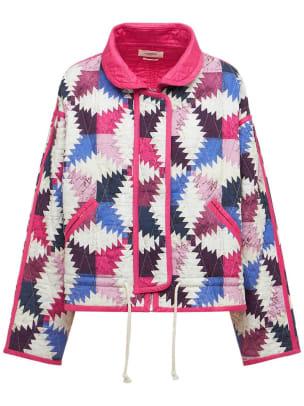 Isabel Marant Étoile Hazzle párnázott pamut patchwork kabát, 444 dollár (740 dollártól)