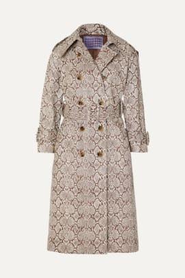 alexa-chung-snake-effect-faux-leather-trench