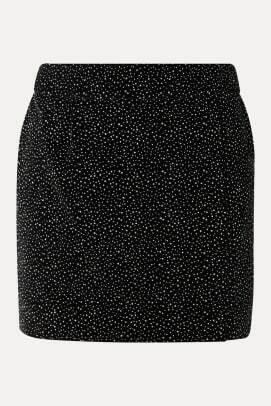minifalda de terciopelo de algodón con purpurina bella freud