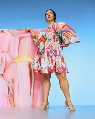 ALEXIS til Target Mixed Floral Langærmet rebbælte -kjole_ $ 40