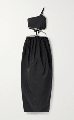 Κρίστοφερ Έσμπερ με ένα κρυστάλλινο φόρεμα με έναν ώμο