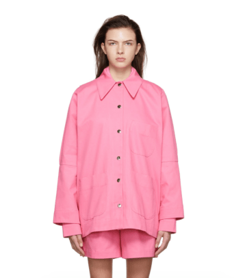 KKCO ružičasta lanena jakna i kratke hlače