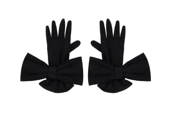 shushutong guanti con fiocco nero