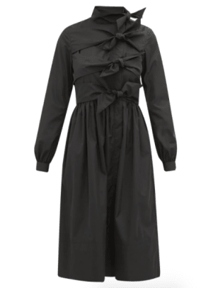 Molly Goddard Hester-jurk van taf versierd met strikken
