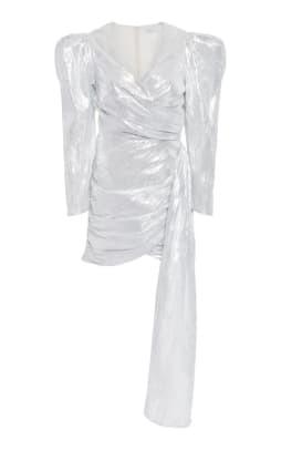 Atoir Luna Asymetryczna sukienka mini z marszczonymi lame Moda Operandi