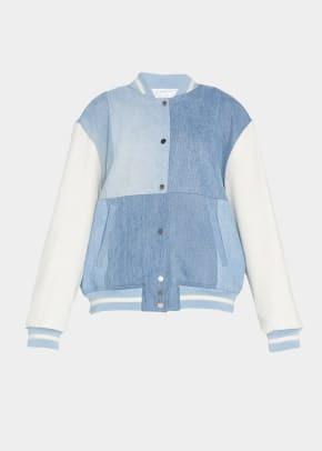 Μπουφάν EB Denim Denim Colorblock Varsity Jacket, $550