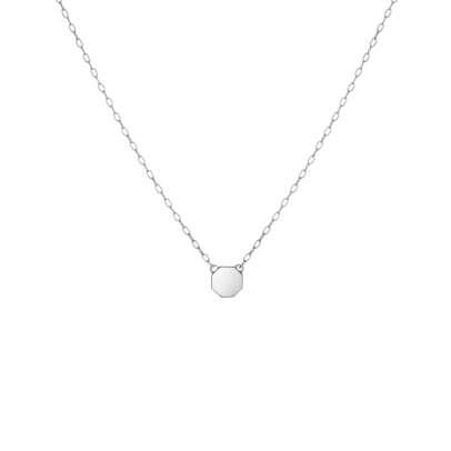 14K bílé zlato - náhrdelník s přívěskem Mini STOP - 3.18