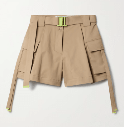Off-White Gabardine-shorts med belte i bomull, $399 (fra $665)
