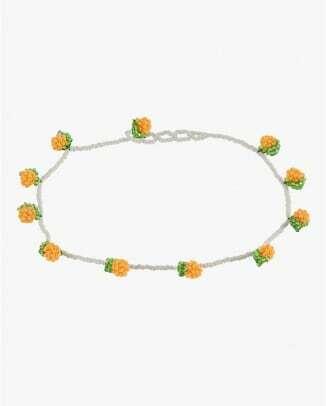 Orangen-Perlen-Halskette