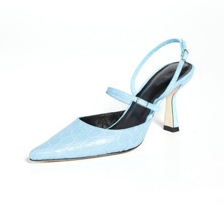 НАДАЛЬНО Шкіряні туфлі з круговим тисненням Croco з ременем Tiffany Lagoon