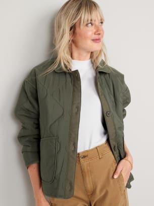 여성용 올드 네이비 오버사이즈 퀼팅 유틸리티 재킷, $80