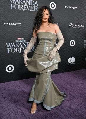Rihanna ve filmu Rick Owens Black Panther Wakanda Forever Premier Los Angeles Nejlépe oblékané celebrity 4